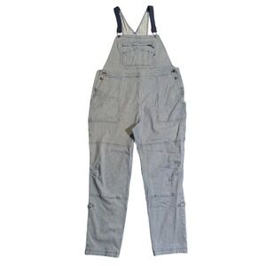 Duluth Trading Overalls Mens Size XXL×33 2XL Hickory Stripe Denim Bibs Workwear